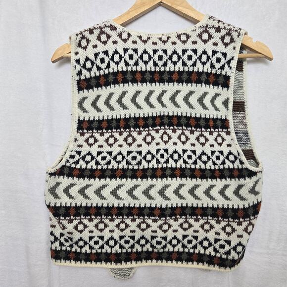 Backroads Blues Womens Vintage 90s Boho Southwestern Indie Knit Sweater Vest M - Picture 8 of 8